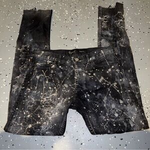 Toshiki Aoki Black Paint Splatter Skinny Jeans